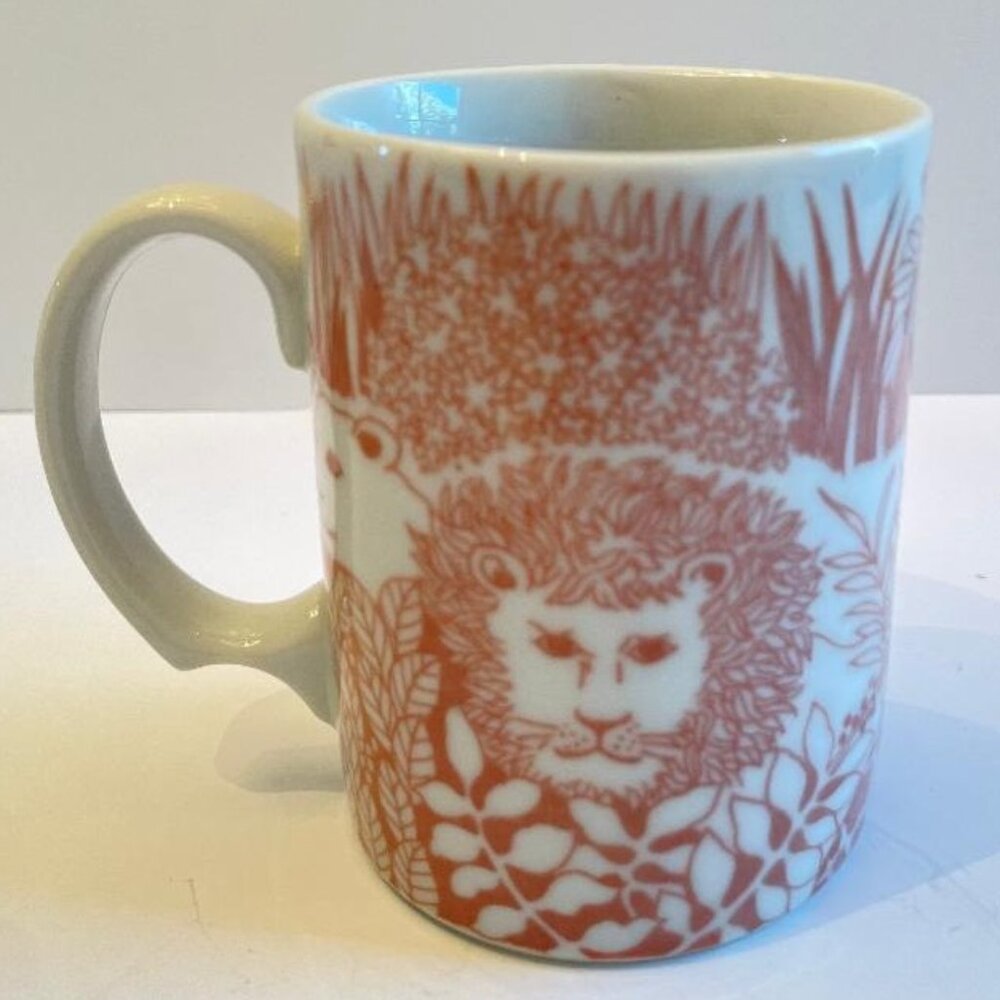 Takahashi Lion Animal Jungle Stoneware Mug Made in Japan